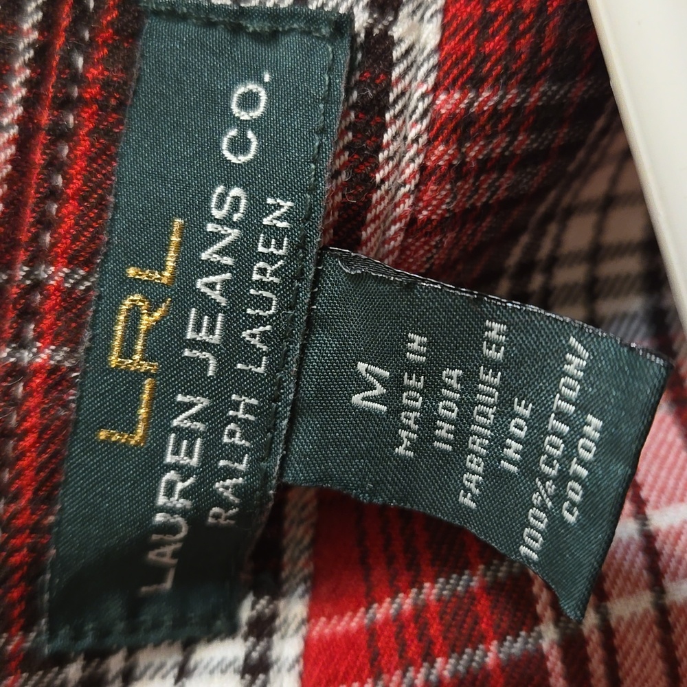 Lauren Jeans Co. Cotton Long Sleeve Plaid Shirt - Picture 3 of 5